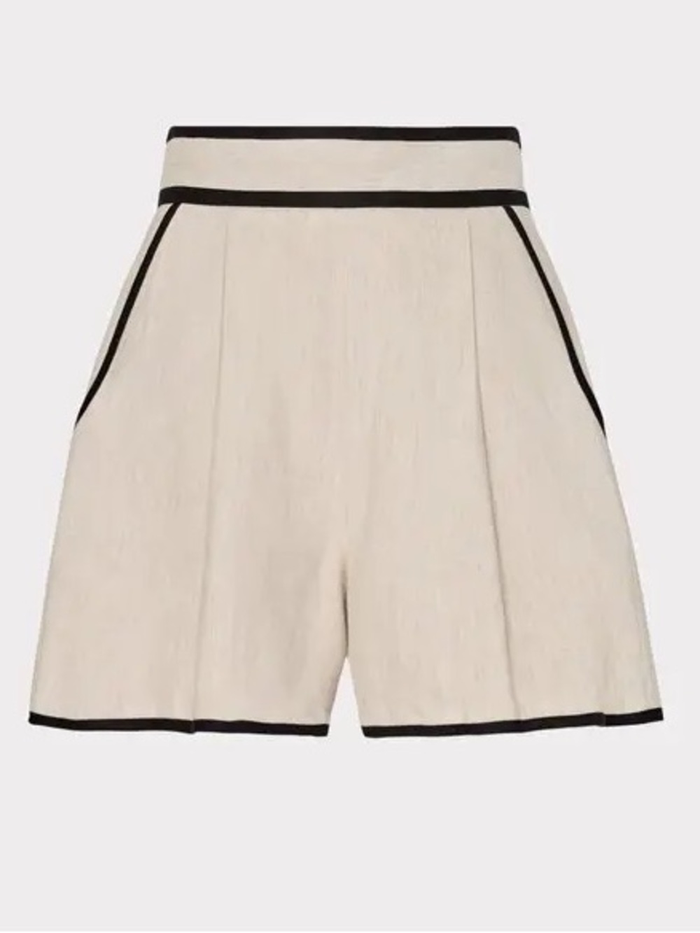 Milly Solid Linen High-Waisted Shorts